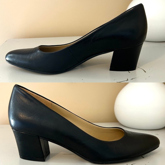 NWT NATURALIZER Carmen Black Leather Block Heel Pump Size 6 - Picture 12 of 15